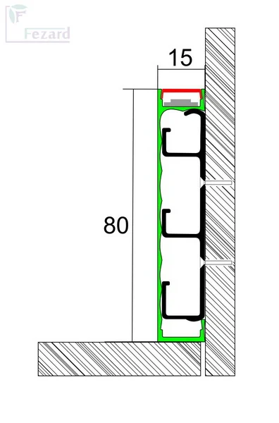 Алюминиевый плинтус Fezard Кабельный ALP-G80-LA Алюминий 80*15*2500 мм в Барнауле