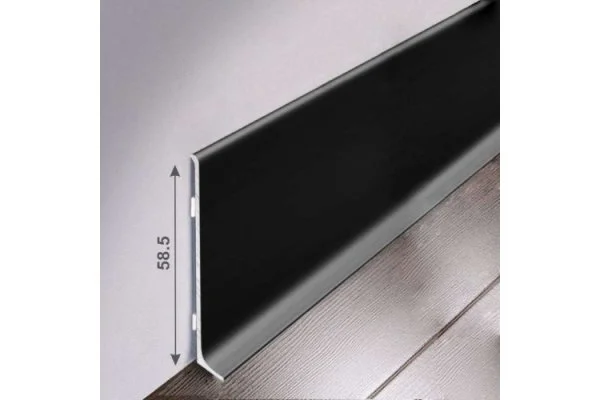 Алюминиевый плинтус Bonkeel ПЛ60 515л Черный (58,5х11,2х2500мм) в Барнауле