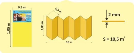 Подложка Солид 2мм гармошка желтая (10.5 м2) в Барнауле