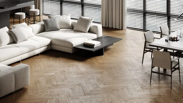 Паркетная доска Quartz Parquet Английская Ёлка Дуб Карельский 33-419 в Барнауле