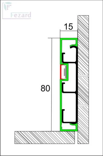 Алюминиевый плинтус Fezard Кабельный ALP-G80-LF Алюминий 80*15*2500 мм в Барнауле