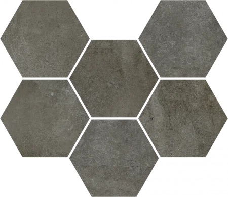 Керамогранит Coliseum Экспо Дарк Мозаика Гексагон (Натуральная, 25х29) в Барнауле