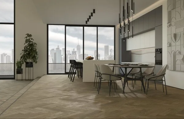 Паркетная доска Quartz Parquet Английская Ёлка Дуб Карельский 33-419 в Барнауле