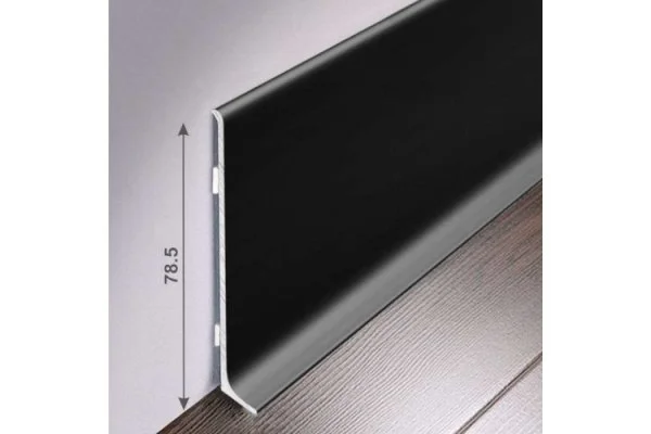 Алюминиевый плинтус Bonkeel ПЛ80 515л Черный (78,5х11,2х2500мм) в Барнауле